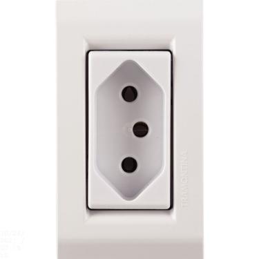 Imagem de Conjunto Para Móvel 1 Tomada 2p+t 10 A Tramontina Liz Branca Tramontina