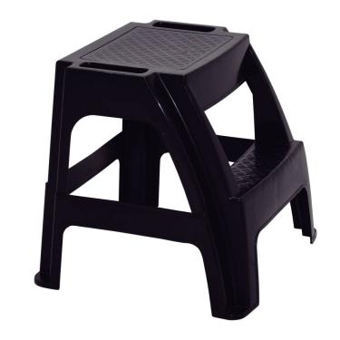 Imagem de Banqueta Escada Tramontina Paiva Basic Em Polipropileno Preto Tramontina