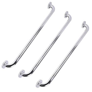 Imagem de Alça De Apoio 70 Cm Aço Inox Kit 3 Uni Alça Suporte Acessivel Idoso Gestante Criança