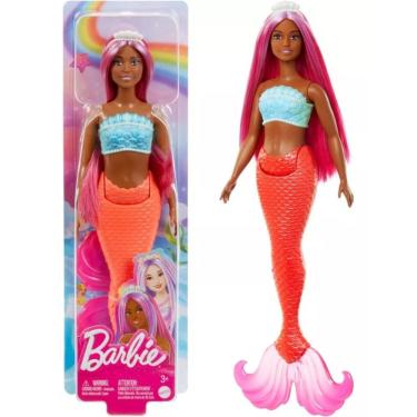 Imagem de Boneca Barbie Sereia Mundo Da Fantasia - Cabelo Rosa Hrr04 - Mattel