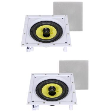 Imagem de Kit 2 Caixas De Som Acústicas Quadradas de Embutir Arandela JBL CI Plus 6S 160w Rms - Branca