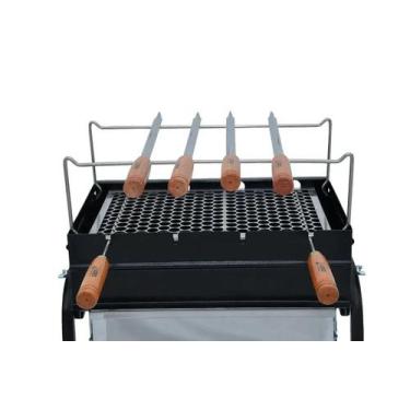 Imagem de Churrasqueira Lobo Arizona Manual com Braseiro em Inox + 4 espetos Man