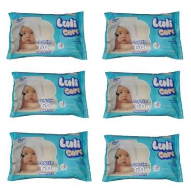 Imagem de Lenço Umedecido Toalha de Banho Bebê Luli Care Kit 6 Pacotes 360 Folha