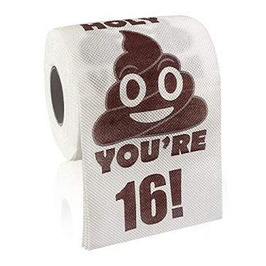 Imagem de UFRITAN Presentes De Feliz Aniversário 16 Anos, Rolo Papel Higiênico Engraçado 3 Folhas, Presente Piada Impresso "Você Tem Anos", Decoração Banheiro Com Pegadinhas E Surpresas Para Meninos, Filhos M