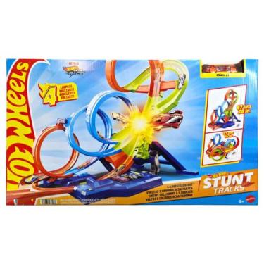 Imagem de Pista Hot Wheels Voltas e Colisões Desafiadoras Com 1 Carro - Hotwheel