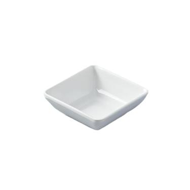 Imagem de Prato quadrado comercial simples e delicado esmaltado branco de cor média - prato de sabor quadrado de 7,6 cm