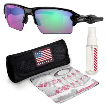 Imagem de OAKLEY Armação preta polida OO9188 FLAK 2.0 XL – Lente PRIZM GOLF, óculos de sol retangulares não polarizados com kit de óculos oficial eSHADES, Preto polido (59 mm), 59 mm