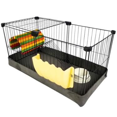 Imagem de Cercado Para Porquinho Da Índia 2 andares Com Acessorios (Preto)