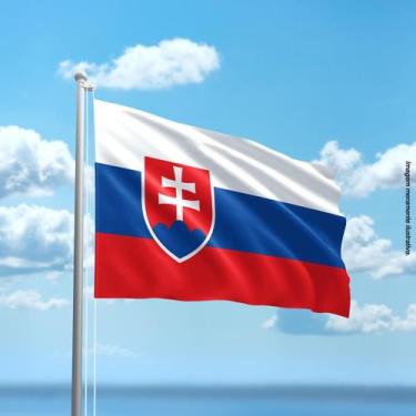 Imagem de Bandeira da Eslováquia 80cmx140cm Tecido Oxford 100% Poliéster - Prese