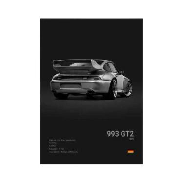 Imagem de Pôster De Carro Esportivo Preto E Branco HD Impressão Em Tela Pintura 