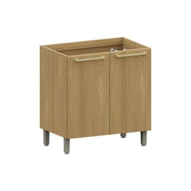 Imagem de Balcão de Cozinha 80cm 2 Portas Elegance Luciane Móveis, Freijó/Freijó