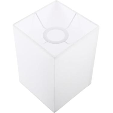 Imagem de Luxshiny Abajur quadrado de tecido retangular, abajur de linho, abajur contemporâneo, candeeiro de mesa de cabeceira, cúpula, pequenas capas de luz de substituição para candeeiro de chão, cúpula,
