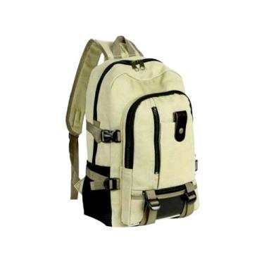 Imagem de Mochila de Lona Unissex Casual QL096 - Kingleen, Bege