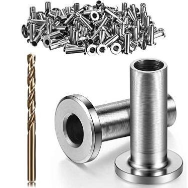 Imagem de GDDIYing Capa protetora de aço inoxidável T316 da Cable Railing Hardware para kit de trilhos de 1/8 polegada, pacote com 60 protetores de sistema de trilhos de corda de aço inoxidável tipo "faça você mesmo", balaustrada de grau marítimo com uma broca grátis