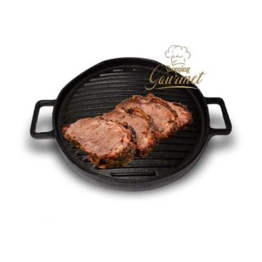 Imagem de Tacho Disco Chapa Bifeteira Dupla Face Grelhados Ferro Fundido Para Fo