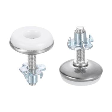 Imagem de DTGN M6 x 25 x 30 mm (DxLxOD) Pés niveladores deslizantes de móveis - Pacote com 4 - Bom para móveis - Niveladores de rosca ajustáveis - Prata