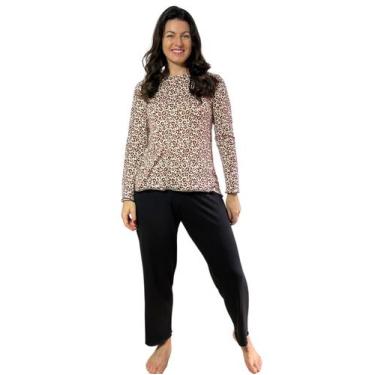 Imagem de Pijama Feminino Inverno Longo de Frio malha Suede Toque suave Quente M