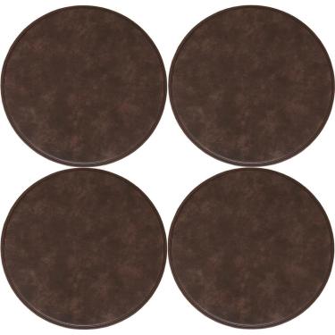 Imagem de Almofada De Cadeira De Couro Redonda Almofadas De Banco Impermeáveis 2/4 Pacotes Almofada De Assento Antiderrapante Almofadas De Cadeira De Cozinha De Jantar, Coffee Color, 35cm*4packs