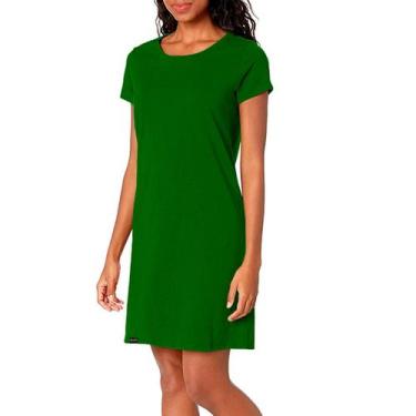 Imagem de Vestido Estilo Camisetão Básico Feminino Slim Ftiness Cores - Slim Fit