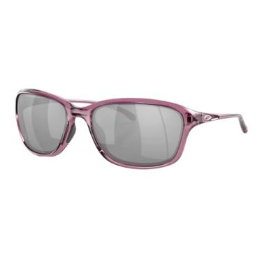 Imagem de Oakley Óculos de sol femininos com armação de tartaruga marrom fosco, lentes polarizadas degradê marrom, 59 mm, Roxa, Large