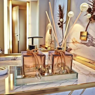 Imagem de Kit Lavabo Completo de Vidro Luxo Banheiro Casa Decoração Escritório A