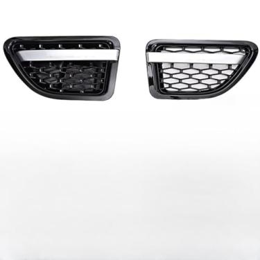 Imagem de Kit de corpo de queixo com acabamento lateral para saída de ar da grelha de admissão para ventilação de admissão para acessórios de carro esportivo 2005-2009 (preto prata prata)