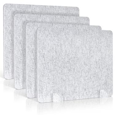 Imagem de AMUSIGHT Pacote com 4 divisórias acústicas de mesa - conjunto de painéis de privacidade independentes de 61 cm x 50 cm com ruído - Design redutor à prova de som de cubículo, ideal para escritório