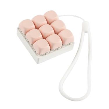 Imagem de Milageto Teclado Clicker Fidget Brinquedo Telefone Corrente para Amante Portátil Divertido Presente Compacto com Cordão de Silicone Botão Dedo Clicker, Rosa