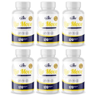 Imagem de Kit Com 6 Liv Move - Msm, Colágeno Tipo II, Cálcio, Magnésio e Manganês 120 Caps de 500mg Celliv-Unissex