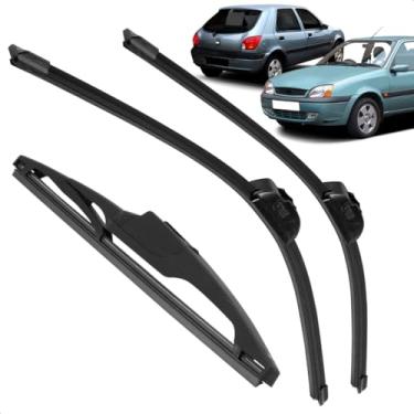 Imagem de Kit Completo 3 Palhetas Limpador Parabrisa Silicone Fiesta 1996 a 2004