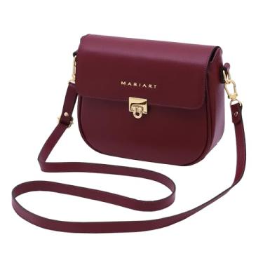 Imagem de Bolsa Transversal Feminina de Couro Bovino Legítimo c/Alça Ajustável Mariart Turmalina (Rubi)