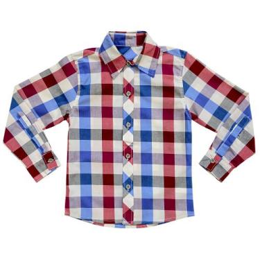 Imagem de Camisa Juvenil Look Jeans Manga Longa Xadrez, Colorido, 12