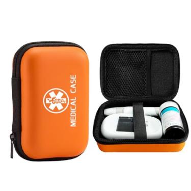 Imagem de TINNALART Kit Organizador Para Diabéticos, Estojo Suprimentos Diabetes, Bolsa De Armazenamento Medidor Glicose No Sangue (Somente Estojo) (Laranja)