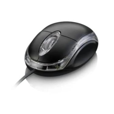 Imagem de Mouse USB Premium Preto - Design Moderno, Rolagem Suave, Cabo 110cm - Compatível com Windows 7, 8, 10, PC, Notebook, Desktop, Home Office, Escritório