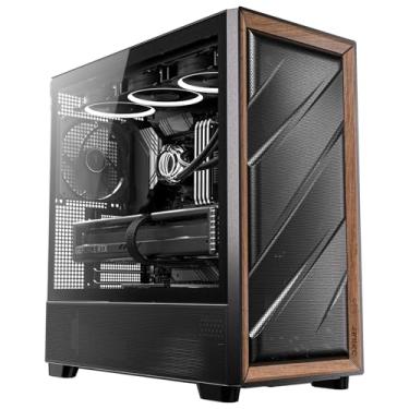 Imagem de Antec FLUX, 5 ventoinhas PWM incluídas, até 9 ventiladores simultaneamente, tipo C, painéis de malha de ferro e moldura de madeira, suporte de radiador de 420 mm, suporte de placas-mãe de conexão