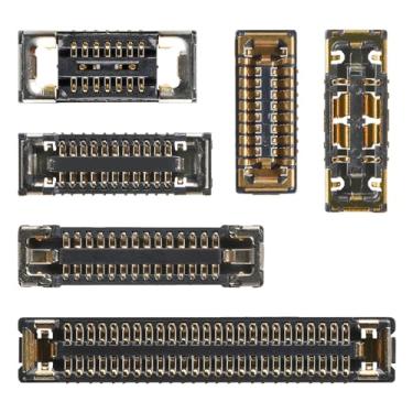 Imagem de Risidamoy 6 peças de substituição de conector de soquete da placa-mãe Kits B compatíveis com iPhone 14 envolvem peças de conexão de porta de carregamento de bateria soquetes de sinal fotossensíveis