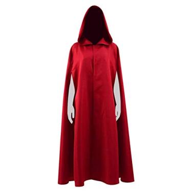 Imagem de Hot TV Series Fantasia de empregada vestido vermelho capa de cabeça conjunto completo fantasia feminina (EUA mulher-GG, somente manto)