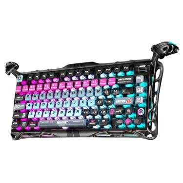 Imagem de GravaStar Mercury V75 Pro HE Keyboard – 75% Layout Gaming Keyboard, Hall‑Effect Magnetic Switches, Only Wired, Hot‑Swappable, 8000 Hz Polling, Dual‑Zone RGB, Semi‑Aluminum Frame with Cyberpunk