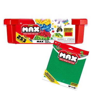 Imagem de Conjunto de Blocos de Construção 253 pçs + Base De Construção 25x25cm Verde Candide Max