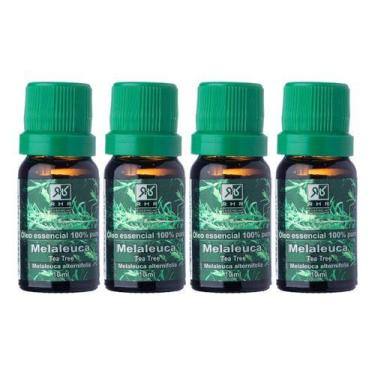 Imagem de Kit 4 Óleos Essenciais De Melaleuca Tea Tree 10ml - RHR Cosméticos