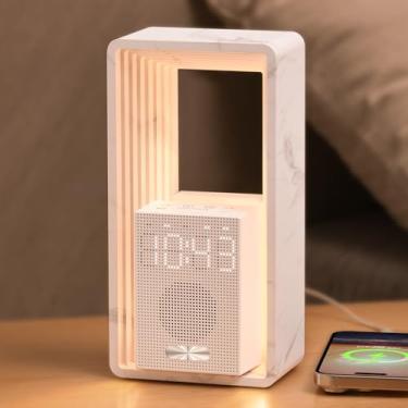 Imagem de WILIT Despertador digital, despertador nascer do sol com luz noturna, 9 sons auxiliares de sono, máquina de sons de ruído branco, visor regulável, soneca, porta de carregamento USB, presente para