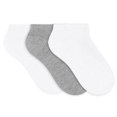 Imagem de Kit 3 Pares de Meias Cano Curto Selene 4001.006 Algodão, Branco, Branc