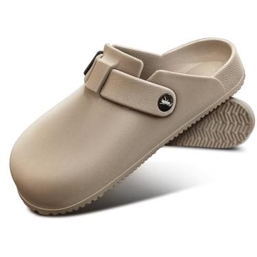 Imagem de KEMISANT Tamancos Femininos, Sandálias Confortáveis, Chinelos, Sapatos De Enfermagem, Jardim, Unissex, Para Homens, Com Suporte Acolchoado (Camel - 8 Mulheres/6 Homens)