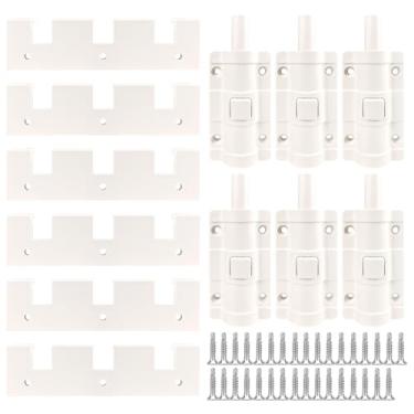 Imagem de Fechaduras de porta de vidro deslizante, trava de segurança infantil para ferragens de porta deslizante, fechaduras de porta de janela para segurança extra. (1, branco)