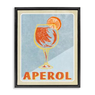 Imagem de Stupell Industries Arte de parede vintage Aperol Spritz preto emoldurado em tela flutuante por Elizabeth Medley, 78 x 63 cm
