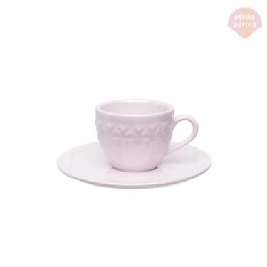 Imagem de Xícara de Café com Pires Mia Quartzo em Porcelana 75ml - Oxford