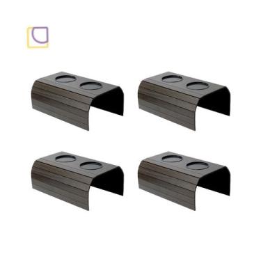 Imagem de Bandejas Para Sofá Com Porta Copo Apoio Madeira 4 Unidades - Mondo Box