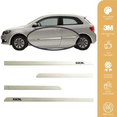 Imagem de Jogo Friso Slim Lateral Volkswagen Gol Original com Grafia Cores, Prat
