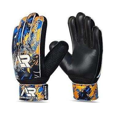 Imagem de Arsh Sports Luvas de goleiro de futebol, luvas de goleiro de futebol para crianças, jovens e adultos, aderência forte, proteção de dedos de látex de 4 mm (dourado-preto, tamanho 10 adequado para