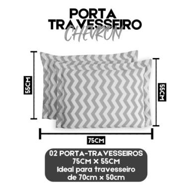 Imagem de Kit Porta Travesseiro Percal 180 Fios Algodão 02 Peças Toque Macio Div